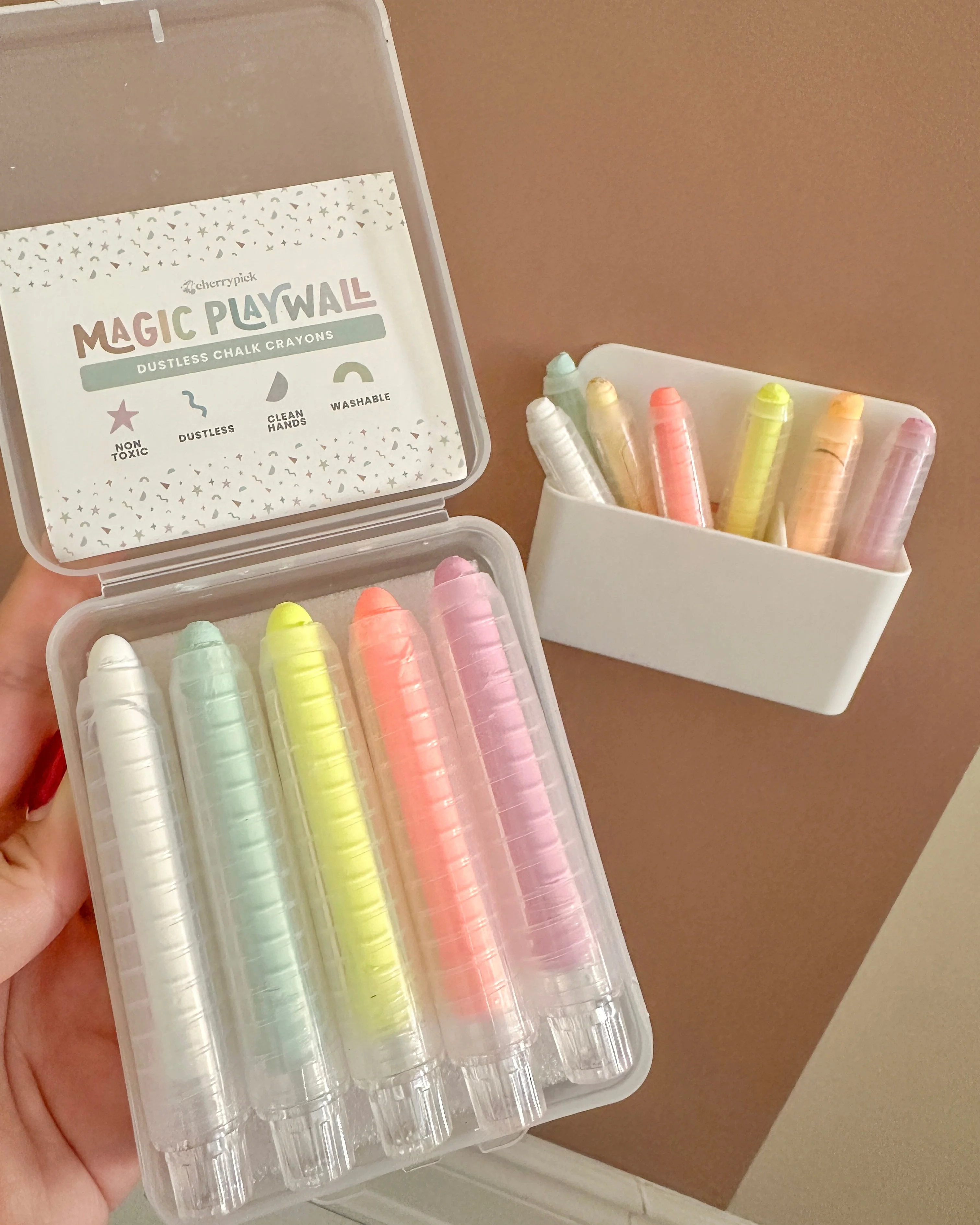 Dustless Chalk Crayons + Magnetic Holder Bundle for Magic Playwall - Image 4