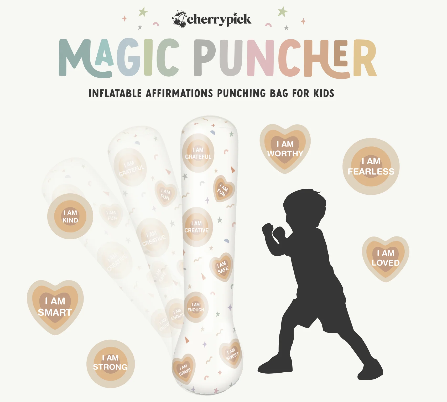 Magic Puncher - Inflatable Punching Bag for Kids with Positive Affirmations - Image 20