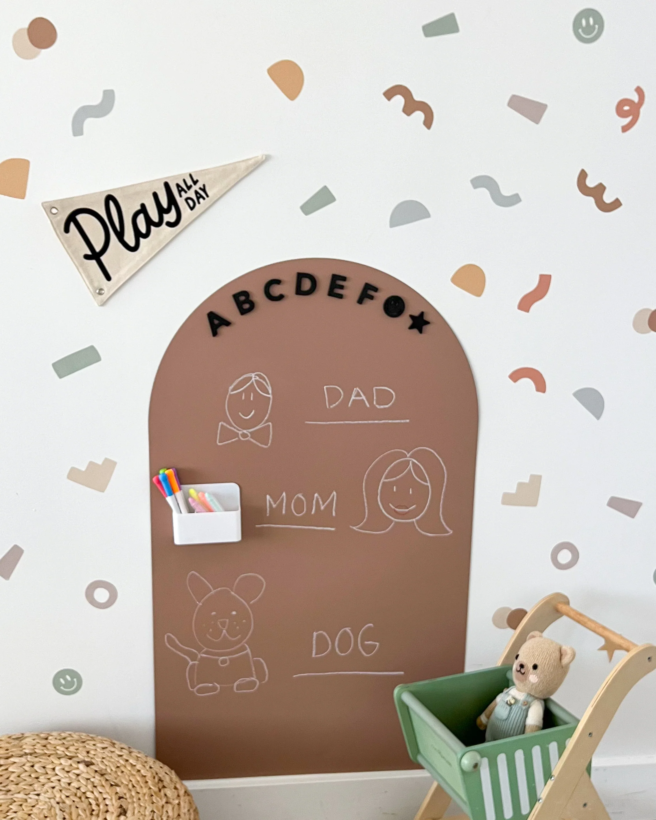 Peel & Stick Fabric Wall Stickers - Abstract Shapes (Earthy) - Image 9