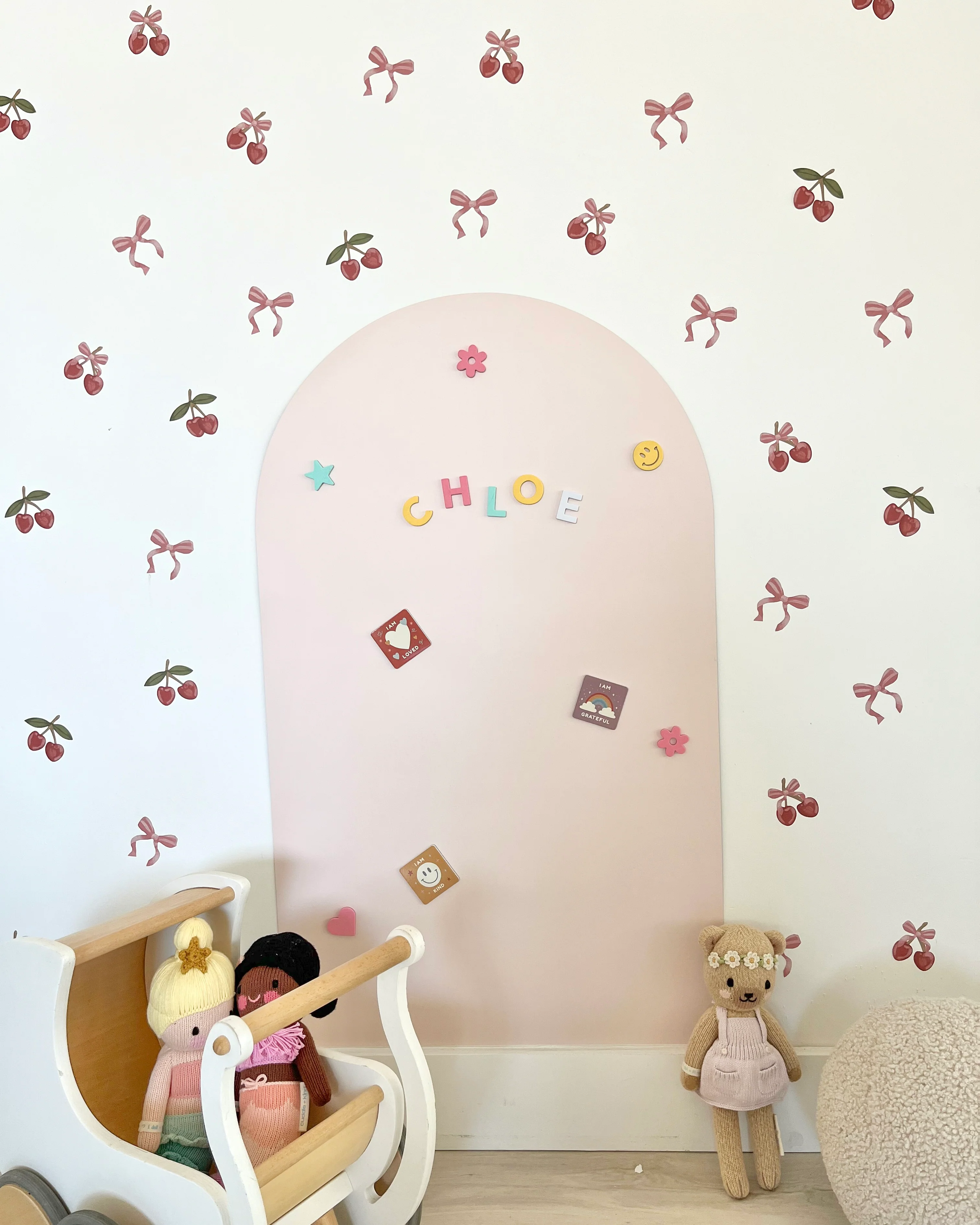 Peel & Stick Fabric Wall Stickers - Cherries & Bows - Image 10