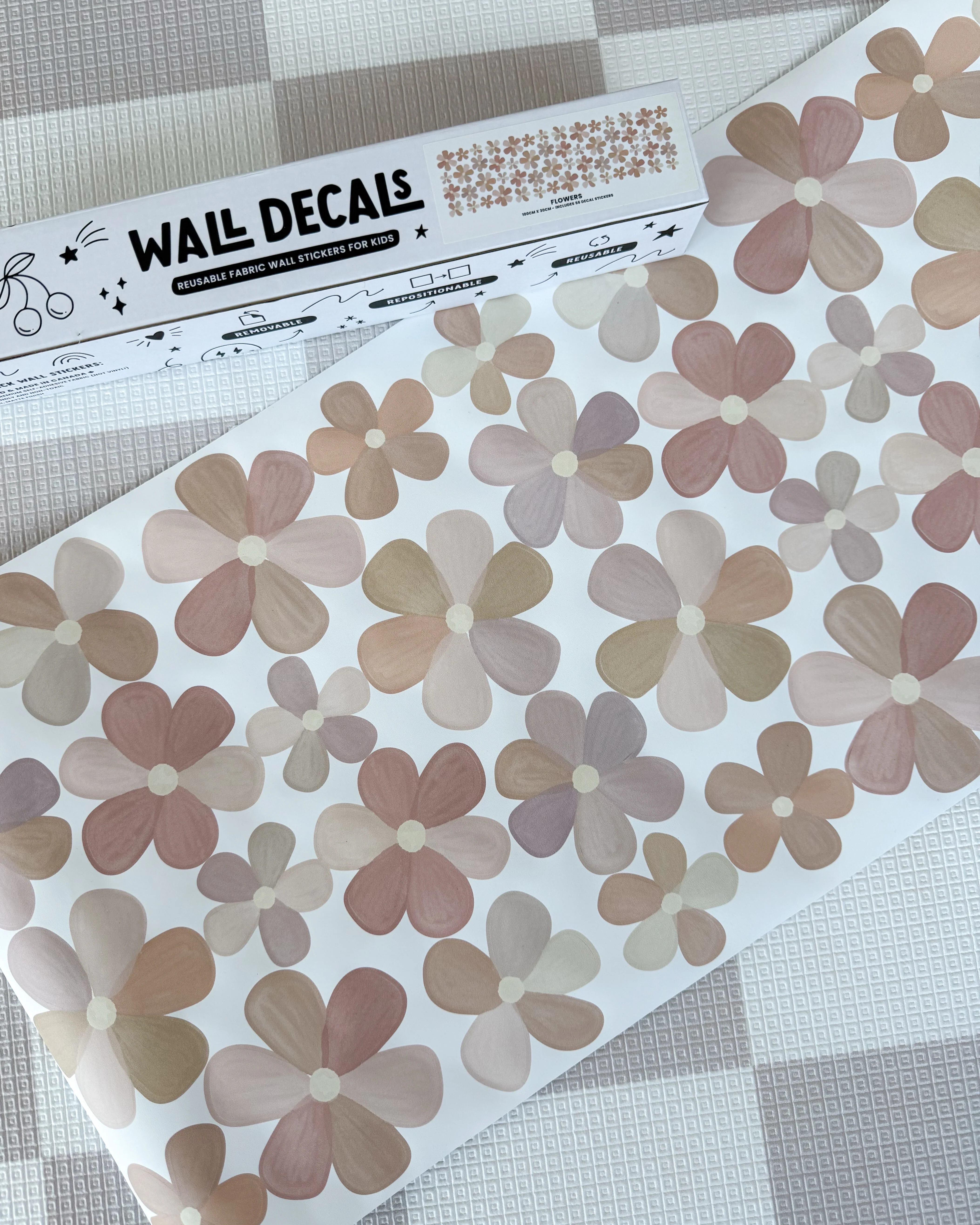 Peel & Stick Fabric Wall Stickers - Flowers - Image 3