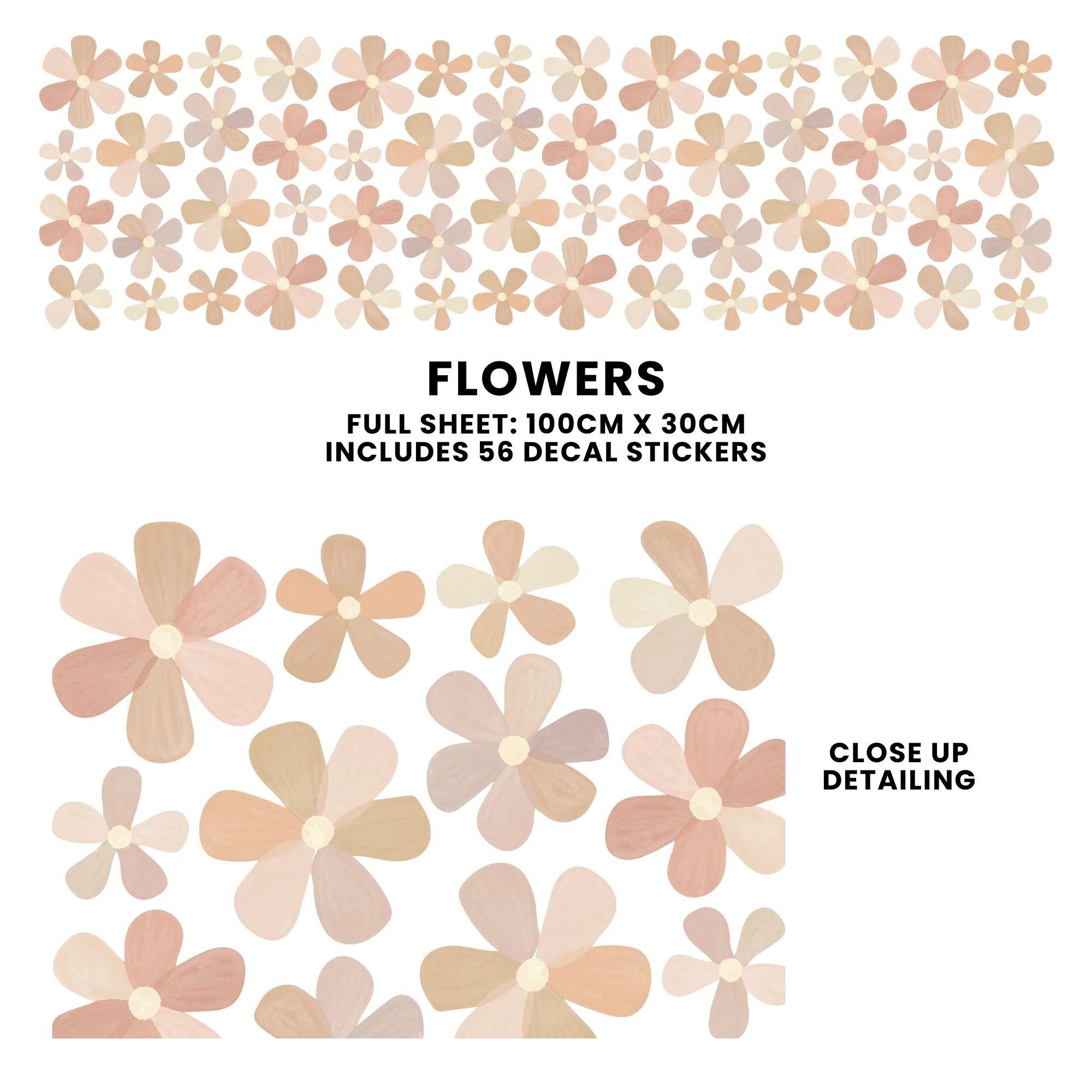 Peel & Stick Fabric Wall Stickers - Flowers - Image 4